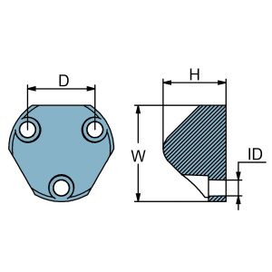 Technical drawing of Flexofold Anode SGFF652