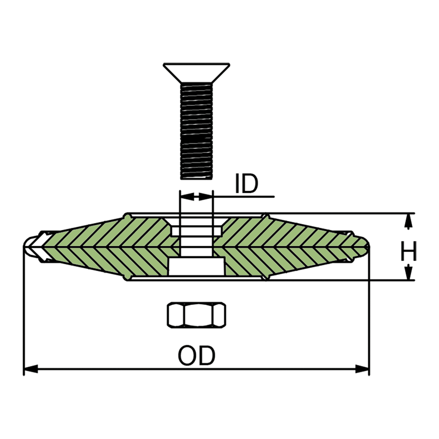 Technical drawing of Spanish Style Rudder/Trim Tab Anode
