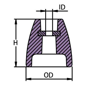 Technical drawing of BRP OMC - Johnson Evinrude Anode CM5009138