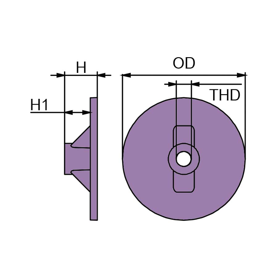 Technical drawing of Mercury - Mercruiser Anode CM76214