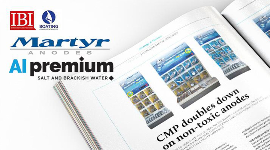 Martyr Aluminum Anodes highlighted in the International Boating Industry Magazine