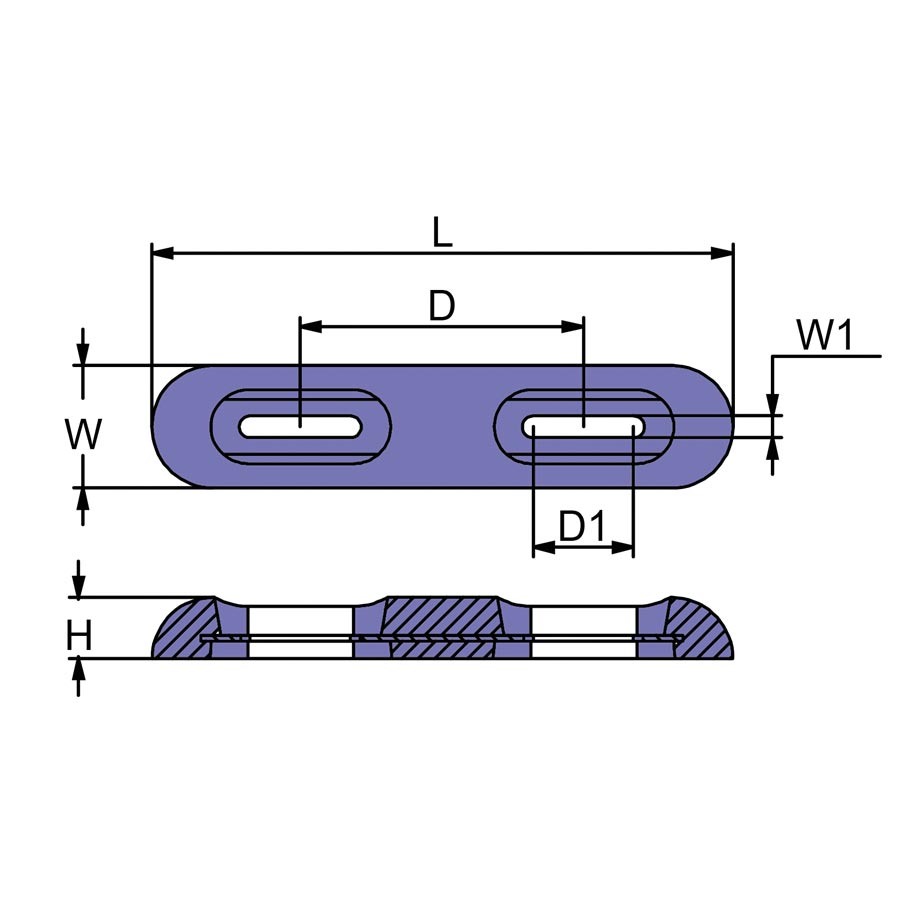 Technical drawing of CMZD77EURO anode