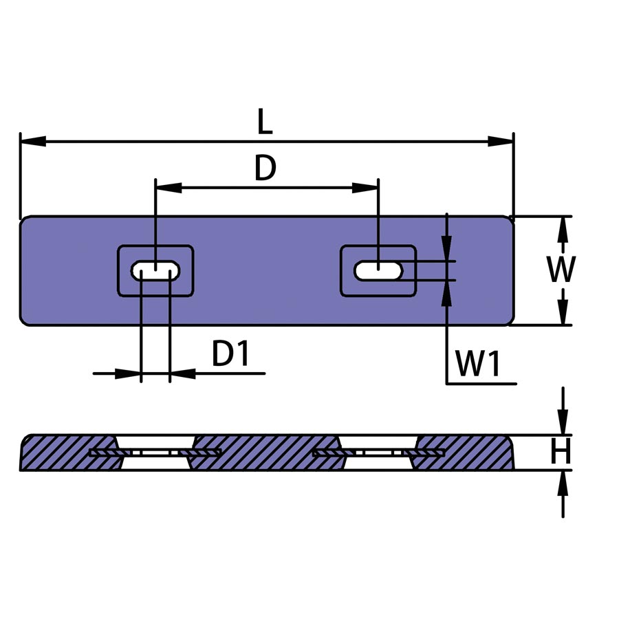 Technical drawing of CMZL18BG anode