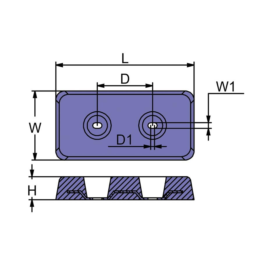 Technical drawing of JDH13GB anode